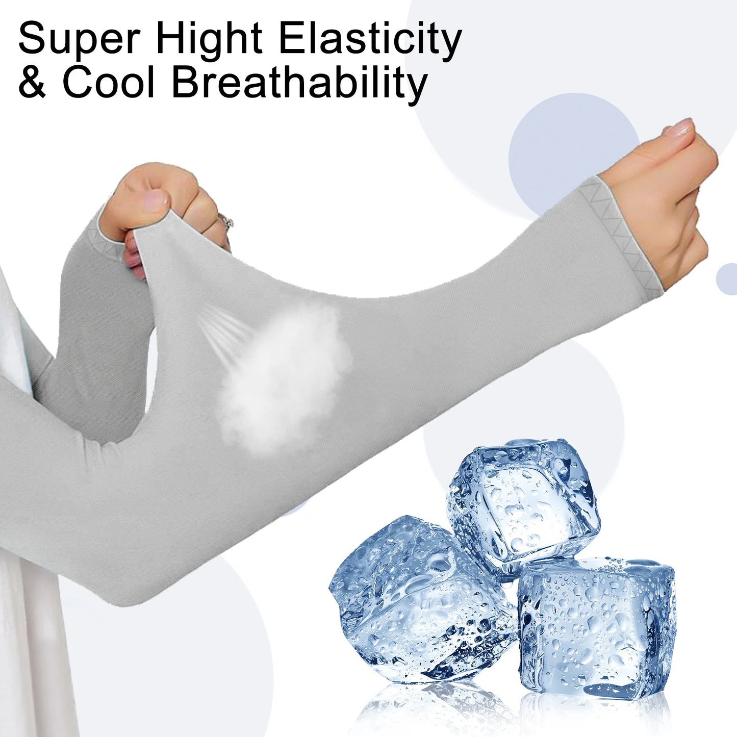 Cooling Athletic Arm Sleeves UV Protection Breathable, Yarn, 5 Pairs