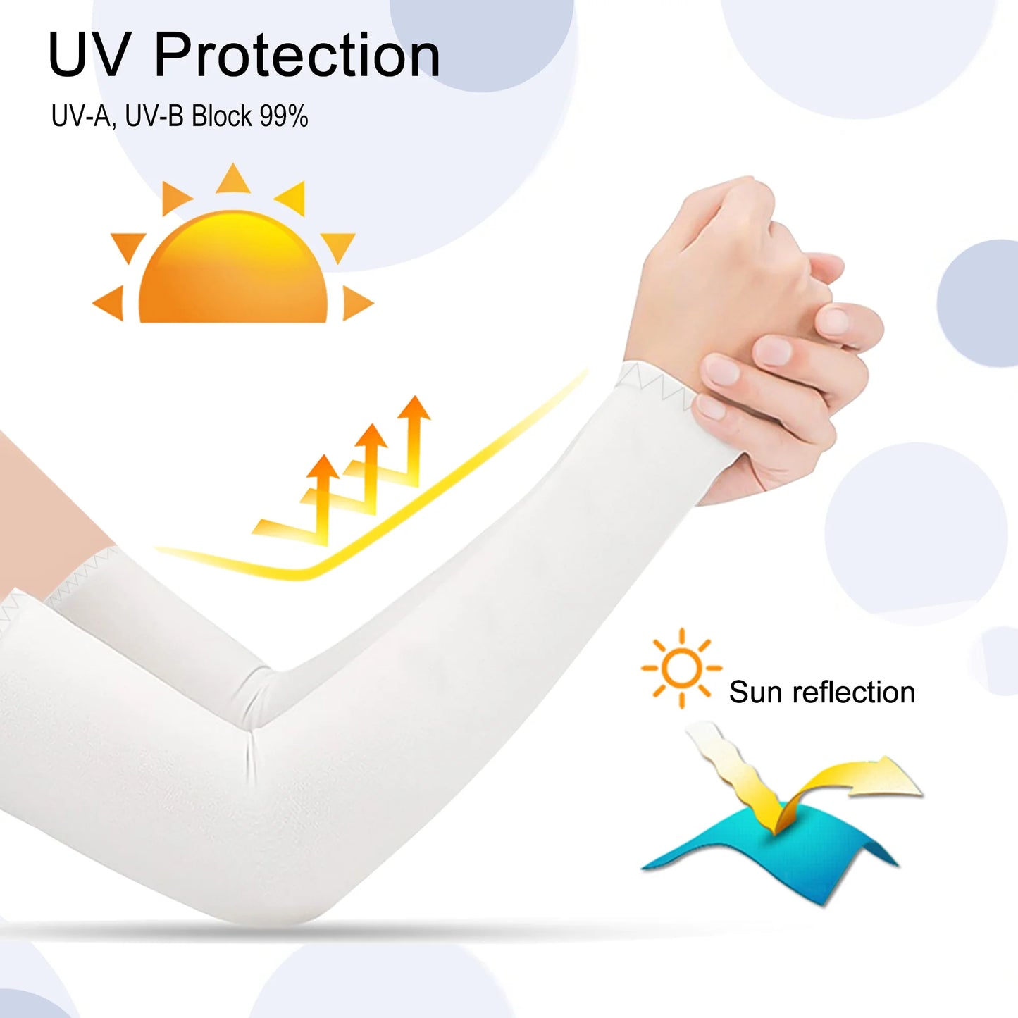 Cooling Athletic Arm Sleeves UV Protection Breathable, Yarn, 5 Pairs