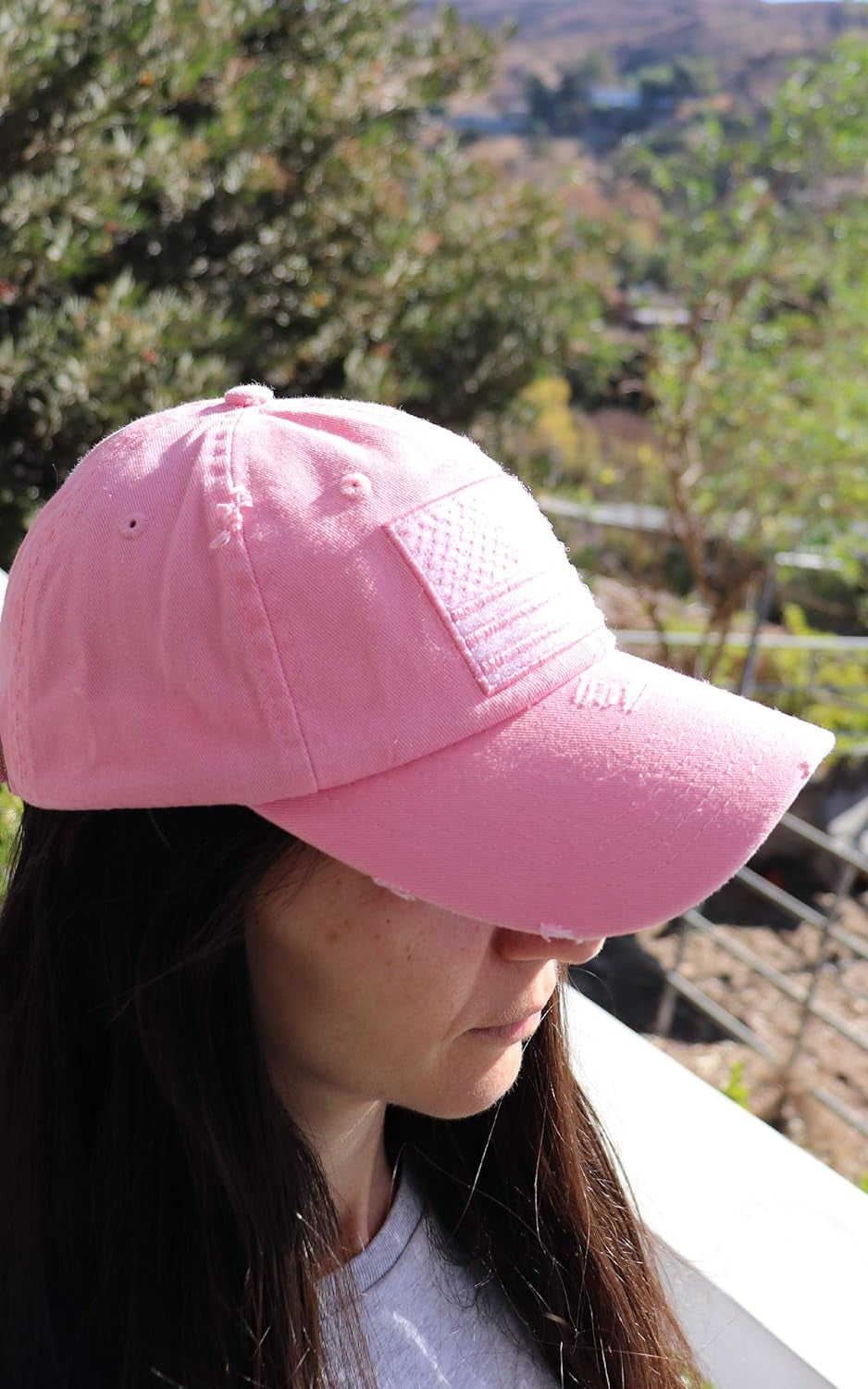 American Flag Unisex Baseball Hat for Men and Women | USA Flag Mesh Snapback Flat Visor Cap + 2 Patriotic Patches