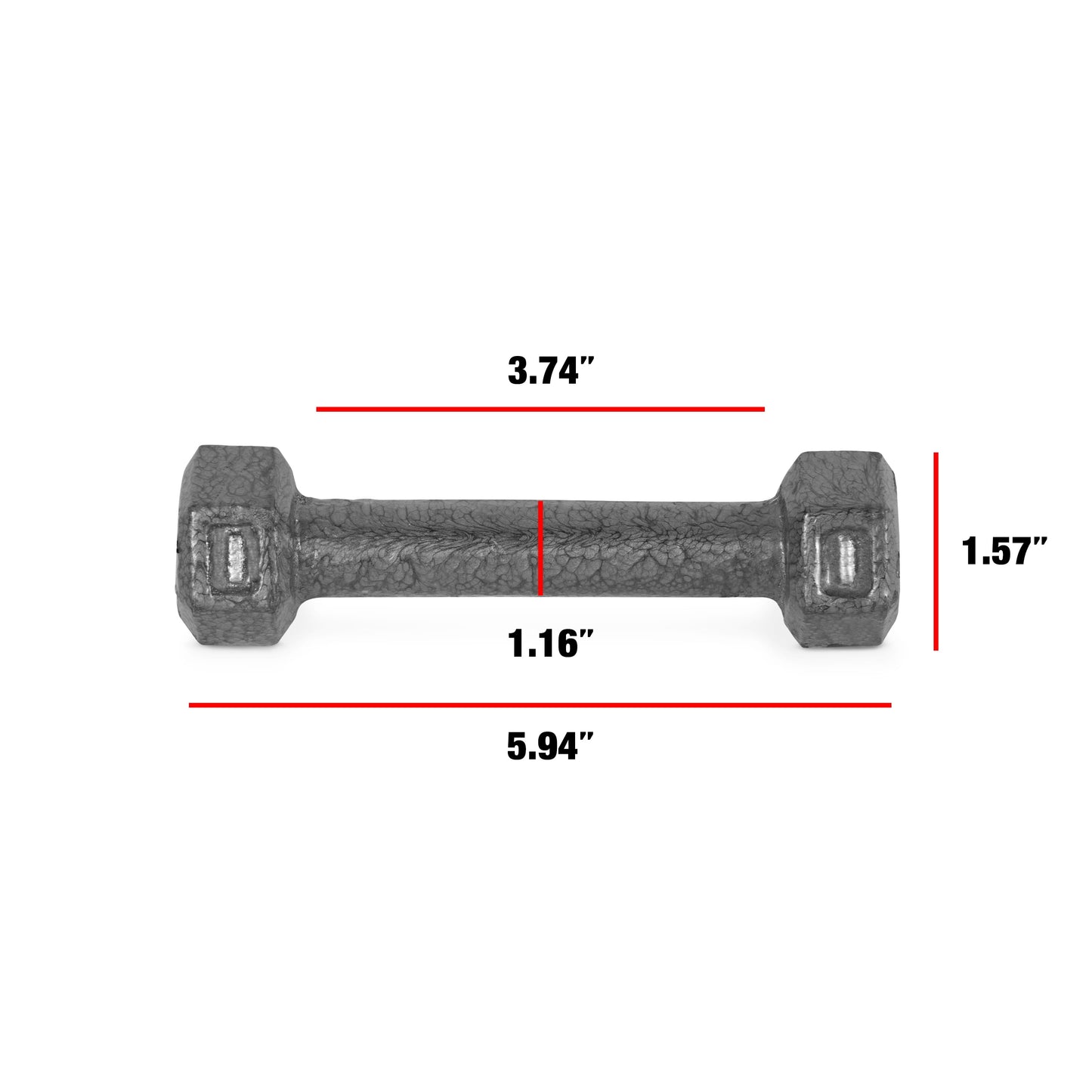 Barbell 1Lb Cast Iron Hex Dumbbell, Single