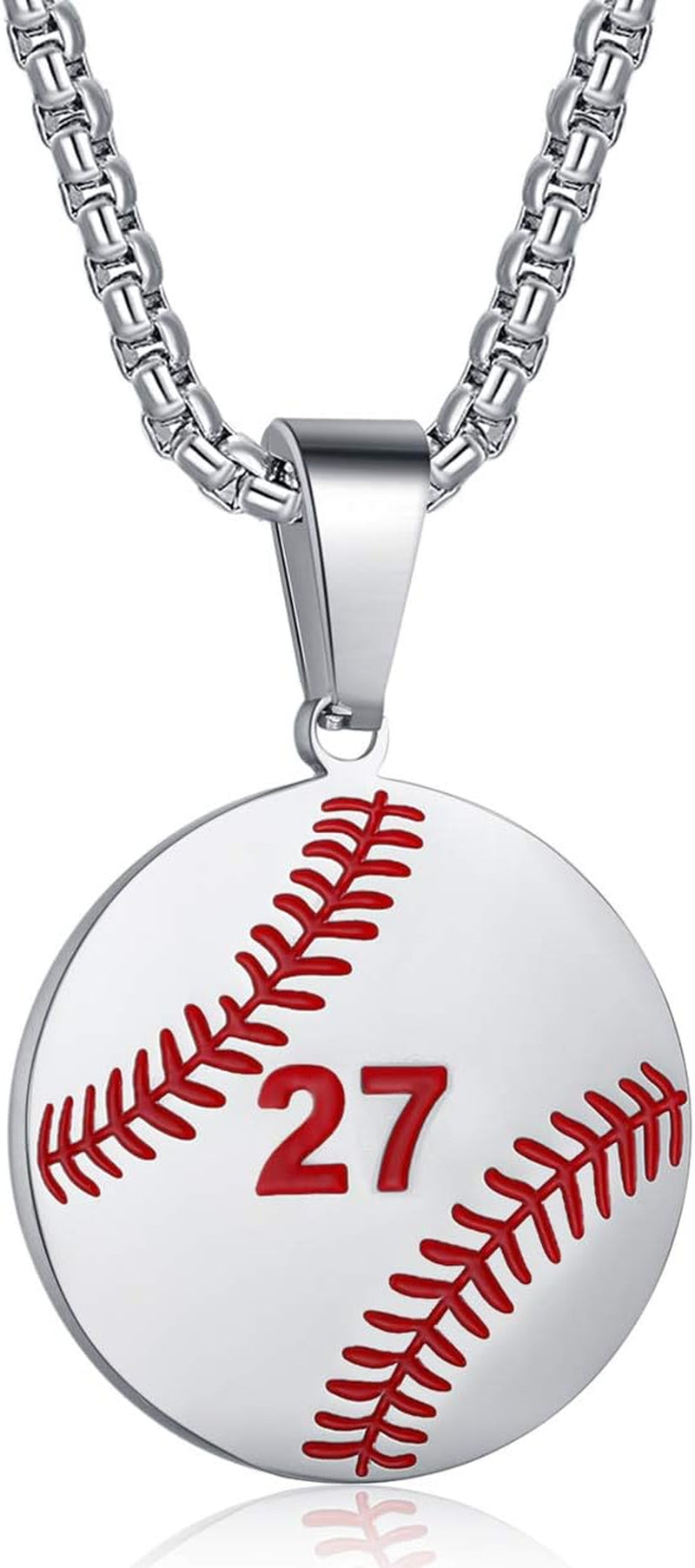 Baseball Athletes Jersey Number 0-99 Cross Pendant Necklace for Boys Girls Women Men 24 Inch (22"+2" Adjustable) Stainless Steel Chain Philippians 4:13 on Back I CAN DO All Things