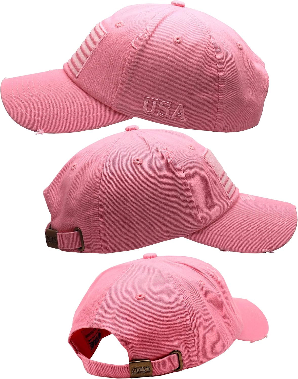 American Flag Unisex Baseball Hat for Men and Women | USA Flag Mesh Snapback Flat Visor Cap + 2 Patriotic Patches