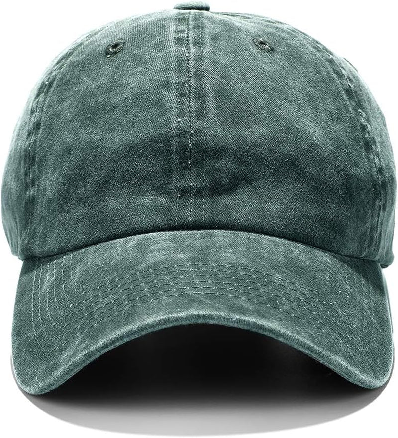 Unisex Washed Dyed Cotton Adjustable Solid Baseball Cap