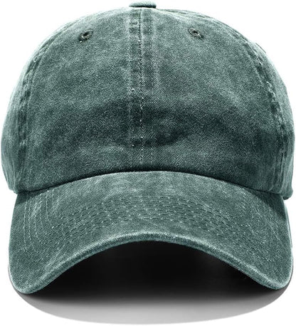 Unisex Washed Dyed Cotton Adjustable Solid Baseball Cap