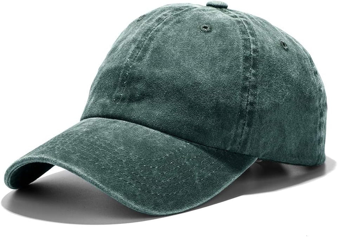 Unisex Washed Dyed Cotton Adjustable Solid Baseball Cap
