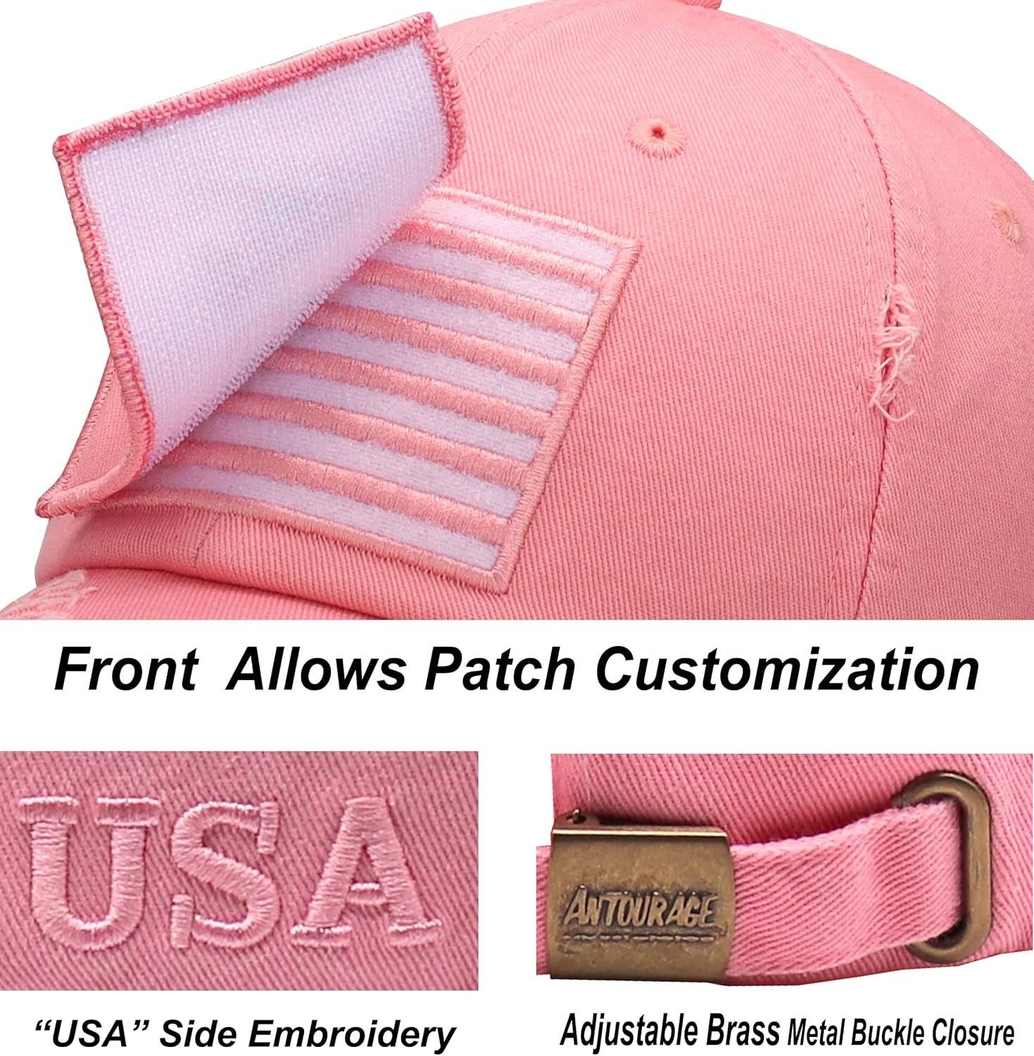 American Flag Unisex Baseball Hat for Men and Women | USA Flag Mesh Snapback Flat Visor Cap + 2 Patriotic Patches