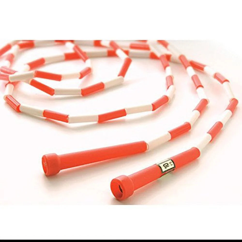 10' Segmented Skip Rope, Red/White