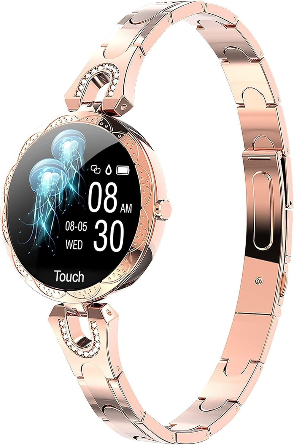 Women Smart Watch for Android Ios Phone Fitness Tracker Heart Rate Monitor Waterproof Activity Tracker Pedometer Step Calories Counter Sleep Tracker Exercise Sport Luxury Fashion Lady Smartwatch