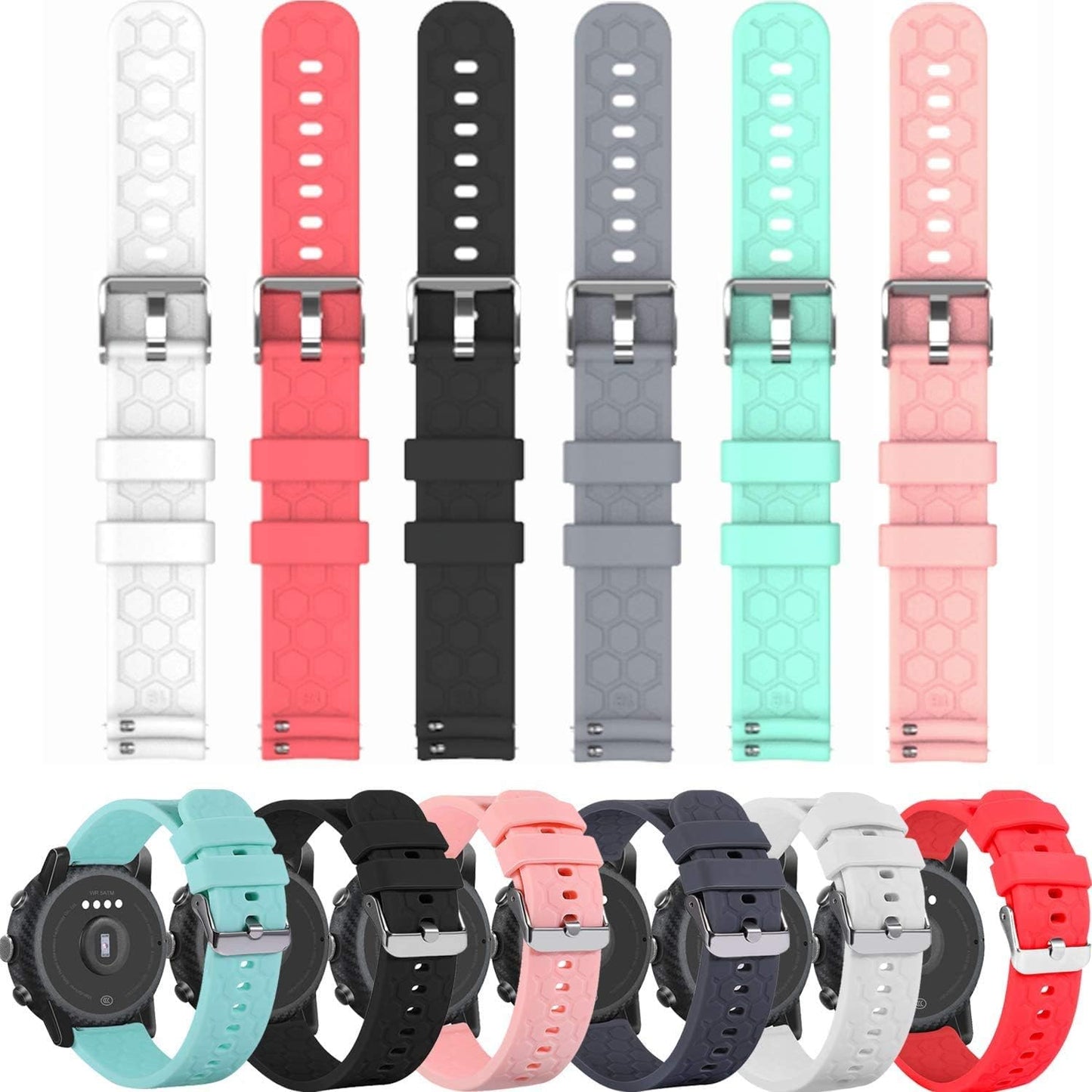 Compatible with Michael Kors Access Bradshaw Smart Watch Replacement 22Mm Silicone Quick Release Watch Band Strap for MKT5001/5004/5013 - Smart Watch Accessories (Sixcolors)