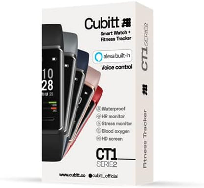 CT1 Series 2 Fitness Tracker with Alexa Built-In, Heart Rate, Stress and Blood Oxygen Monitor, 14 Sports Modes Tracking, Calorie and Step Counting, Sleep Tracker, Waterproof