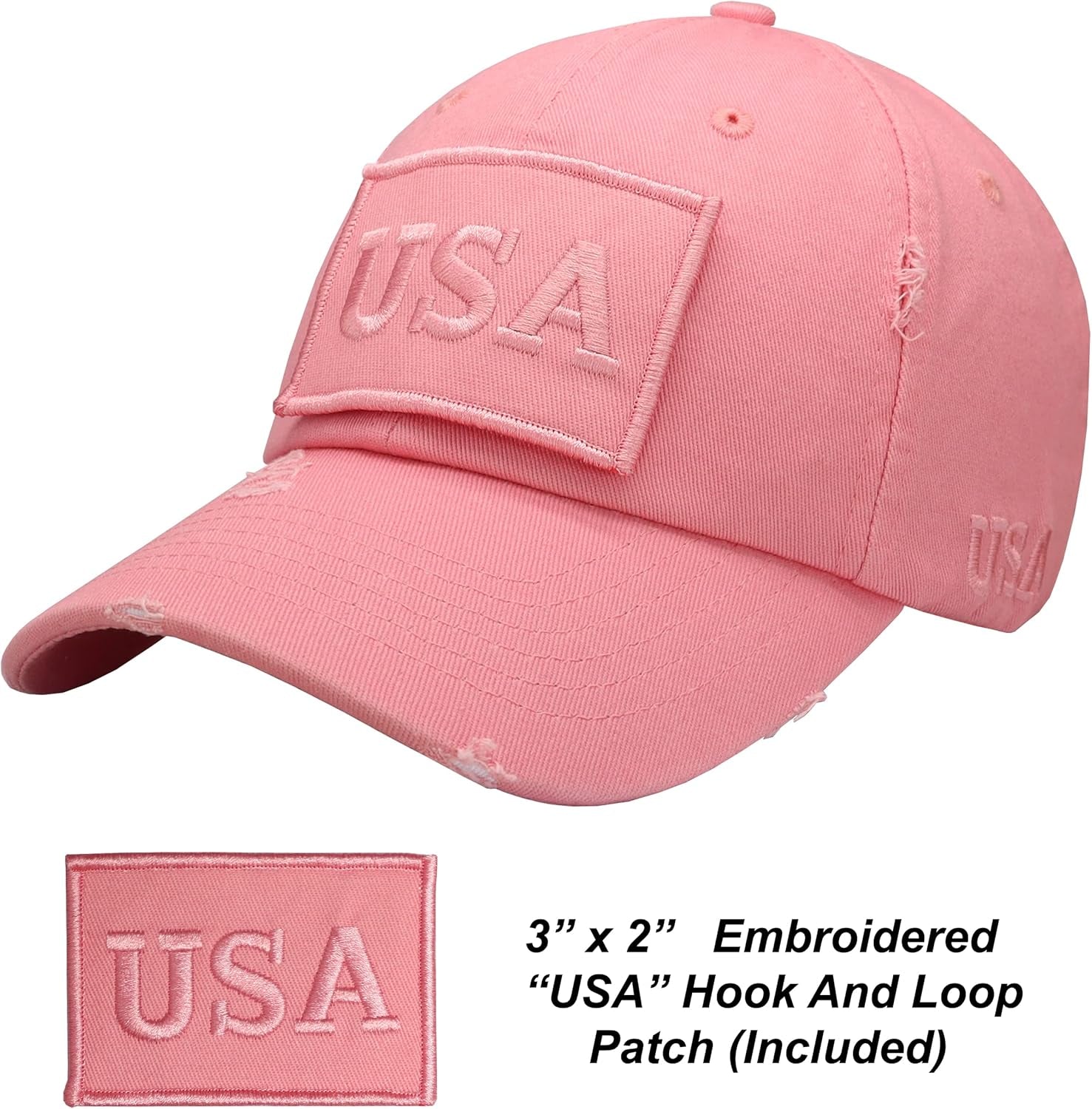 American Flag Unisex Baseball Hat for Men and Women | USA Flag Mesh Snapback Flat Visor Cap + 2 Patriotic Patches