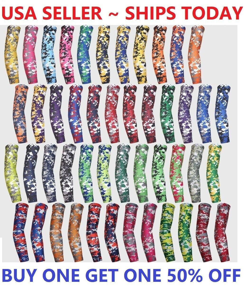 Compression Sports Arm Sleeve Digital Camo Baseball Football Basketball Sleeves