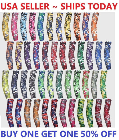 Compression Sports Arm Sleeve Digital Camo Baseball Football Basketball Sleeves