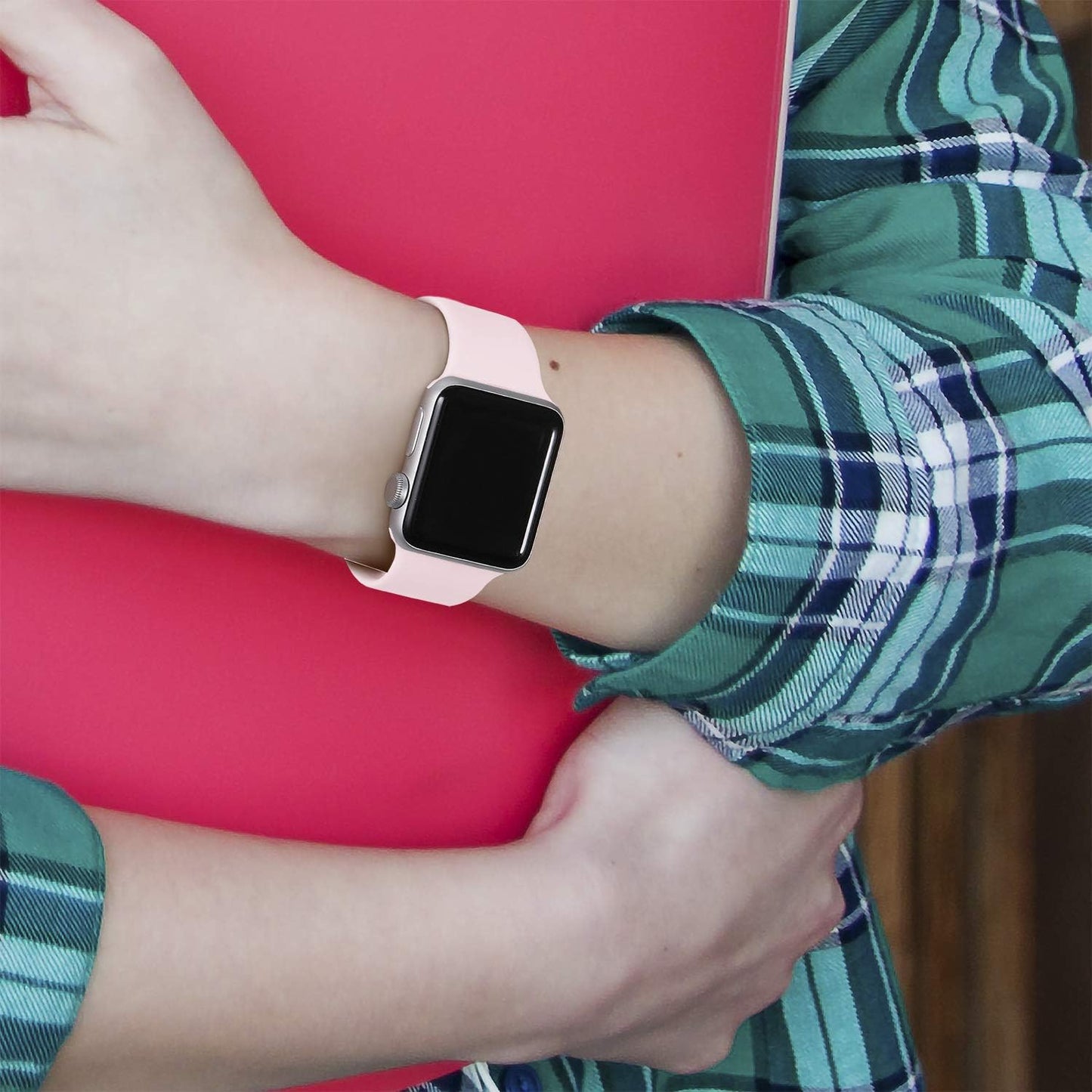 Sport Band Compatible with Apple Watch 44Mm 42Mm Iwatch Series 5 4 3 2 1, Pink Sand, S/M