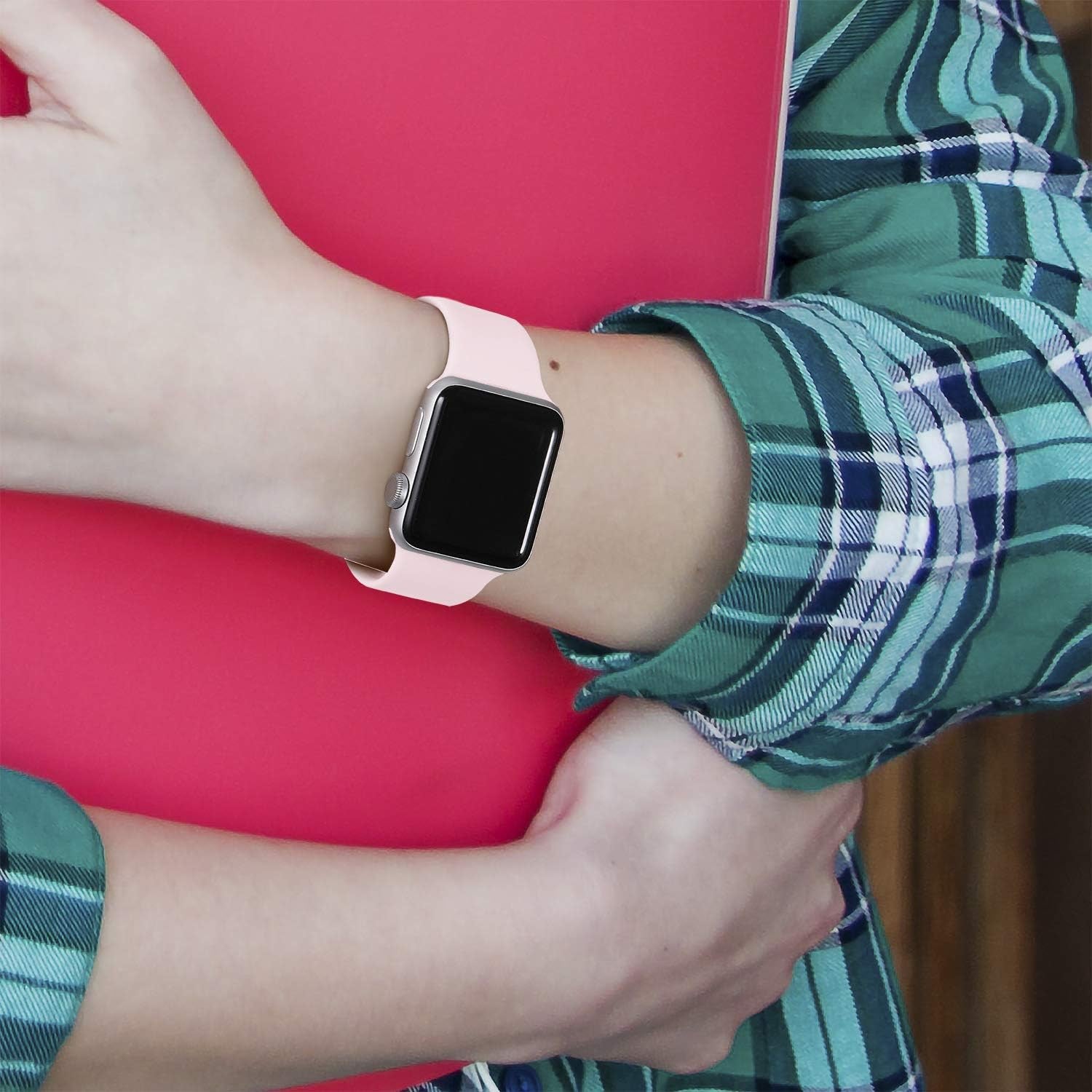 Sport Band Compatible with Apple Watch 44Mm 42Mm Iwatch Series 5 4 3 2 1, Pink Sand, S/M