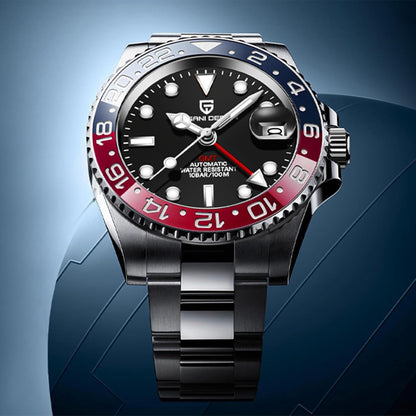 Pagani Design Men'S Watches GMT Automatic Watch for Men Sapphire Glass Fashion Business Stainless Steel 100M Waterproof Men'S Wrist Watches PD-1662