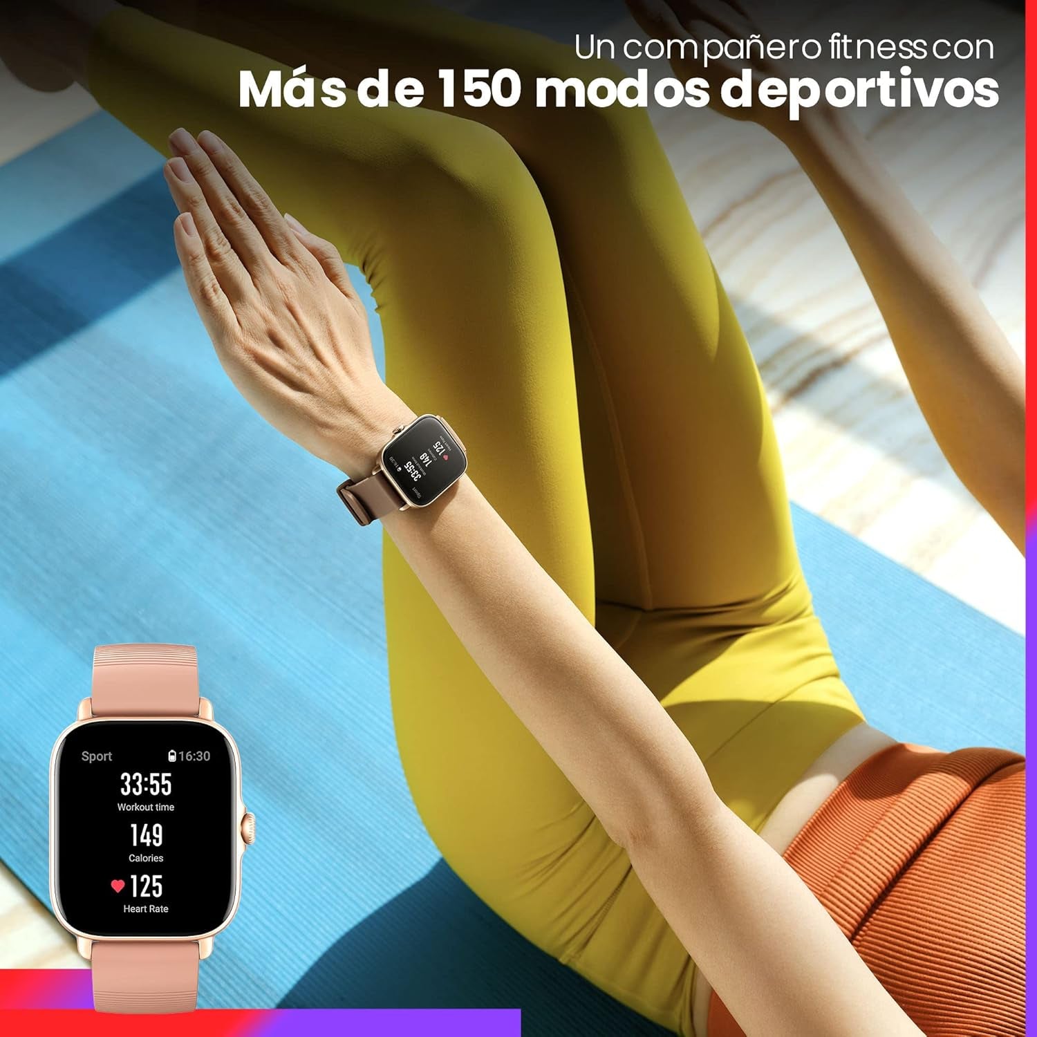 GTS 3 Smart Watch 42Mm for Android Iphone, Alexa Built-In, GPS, 12-Day Battery Life, Fitness Sports Watch with 150 Sports Modes, AMOLED Display, Sleep Heart Rate Health Tracker, Rosa