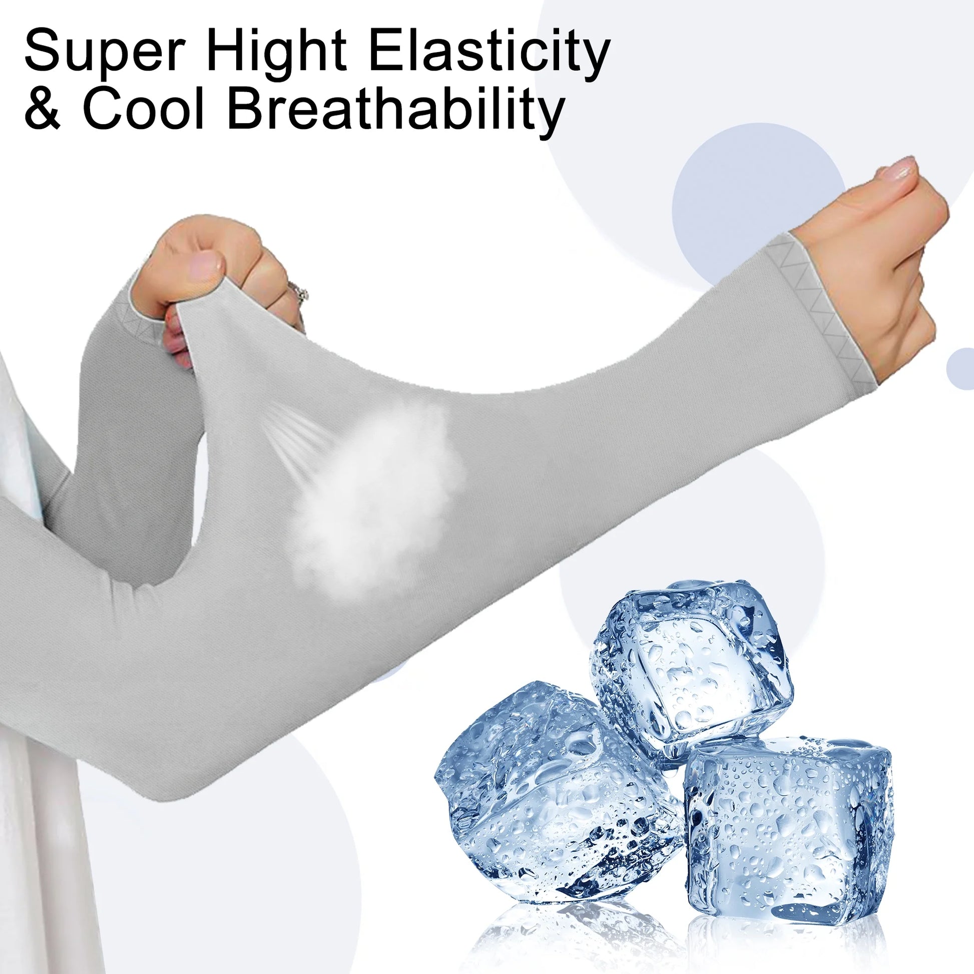 Cooling Athletic Arm Sleeves UV Protection Breathable, Yarn, 5 Pairs