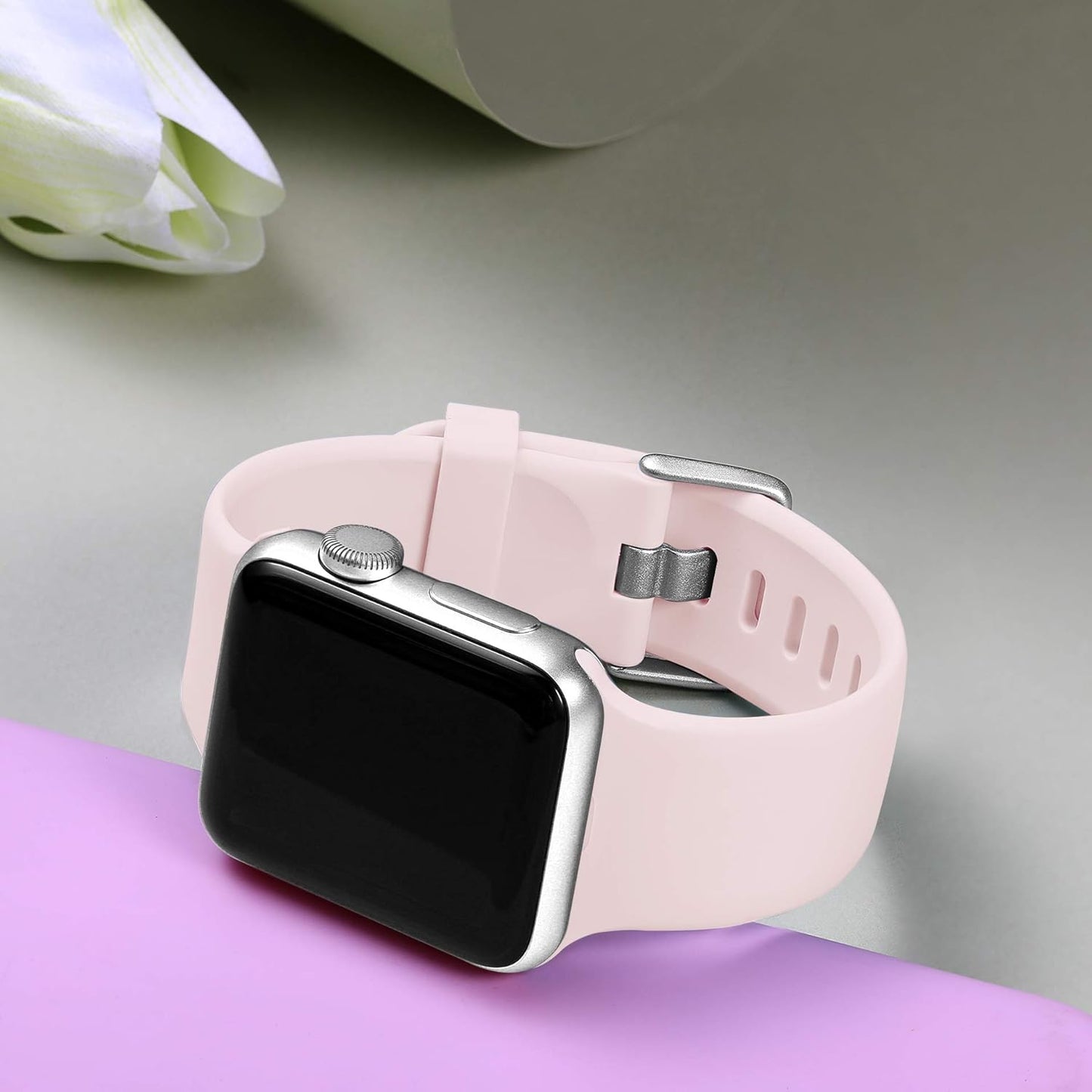 Sport Band Compatible with Apple Watch 44Mm 42Mm Iwatch Series 5 4 3 2 1, Pink Sand, S/M
