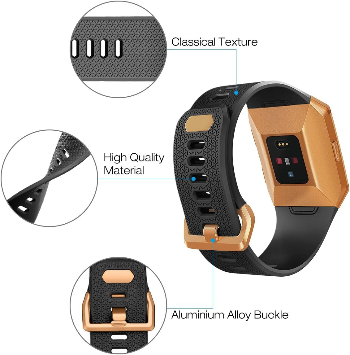 Compatible Ionic Bands for Men Women Large Small, Replacement Strap Sport Accessory Wristband with Original Design for Ionic Smart Watch