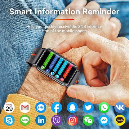 Smart Watch for Android Ios Phones,1.57 Inch Full Touch Screen Fitness Tracker with Heart Rate & Blood Oxygen Monitoring IP68 Waterproof Smart Watches for Men Women (Black)