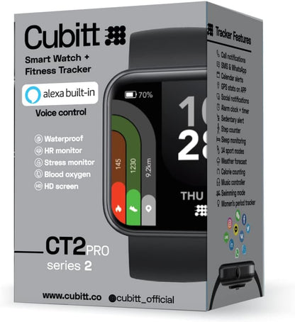 Viva Pro Smartwatch/Fitness Tracker with 1.78" Touch AMOLED Screen, Bluetooth Calling, Built in GPS, 60+ Sports, Blood Oxygen, Heart Rate, Stress and Sleep Monitor, Waterproof, Step Counter