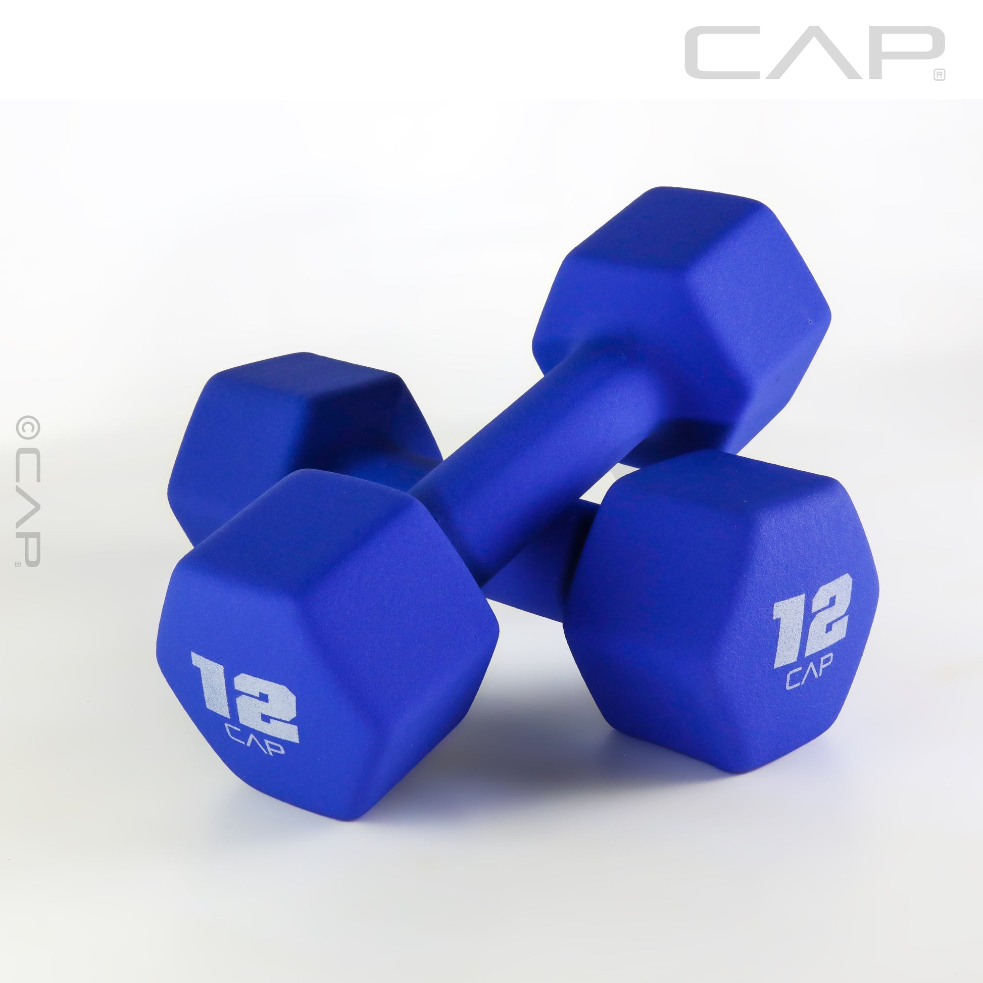 , 12Lb Neoprene Dumbbell, Blue, Single