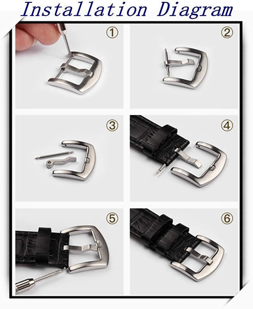 304 Stainless Steel Watch Buckle Clasp with Rubber Silicone Watch Band Loops Replacement for Watch Bands Strap - 18Mm 20Mm 22Mm 24Mm (Silver/Gold) Watch Band Buckle Rubber Silicone Watch Band Loops