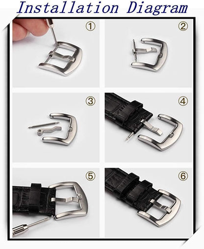304 Stainless Steel Watch Buckle Clasp with Rubber Silicone Watch Band Loops Replacement for Watch Bands Strap - 18Mm 20Mm 22Mm 24Mm (Silver/Gold) Watch Band Buckle Rubber Silicone Watch Band Loops