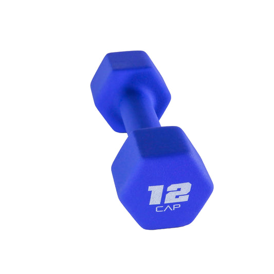 , 12Lb Neoprene Dumbbell, Blue, Single
