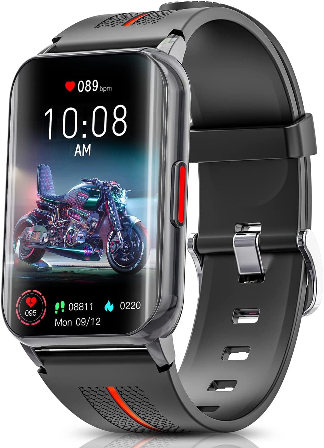 Smart Watch for Android Ios Phones,1.57 Inch Full Touch Screen Fitness Tracker with Heart Rate & Blood Oxygen Monitoring IP68 Waterproof Smart Watches for Men Women (Black)