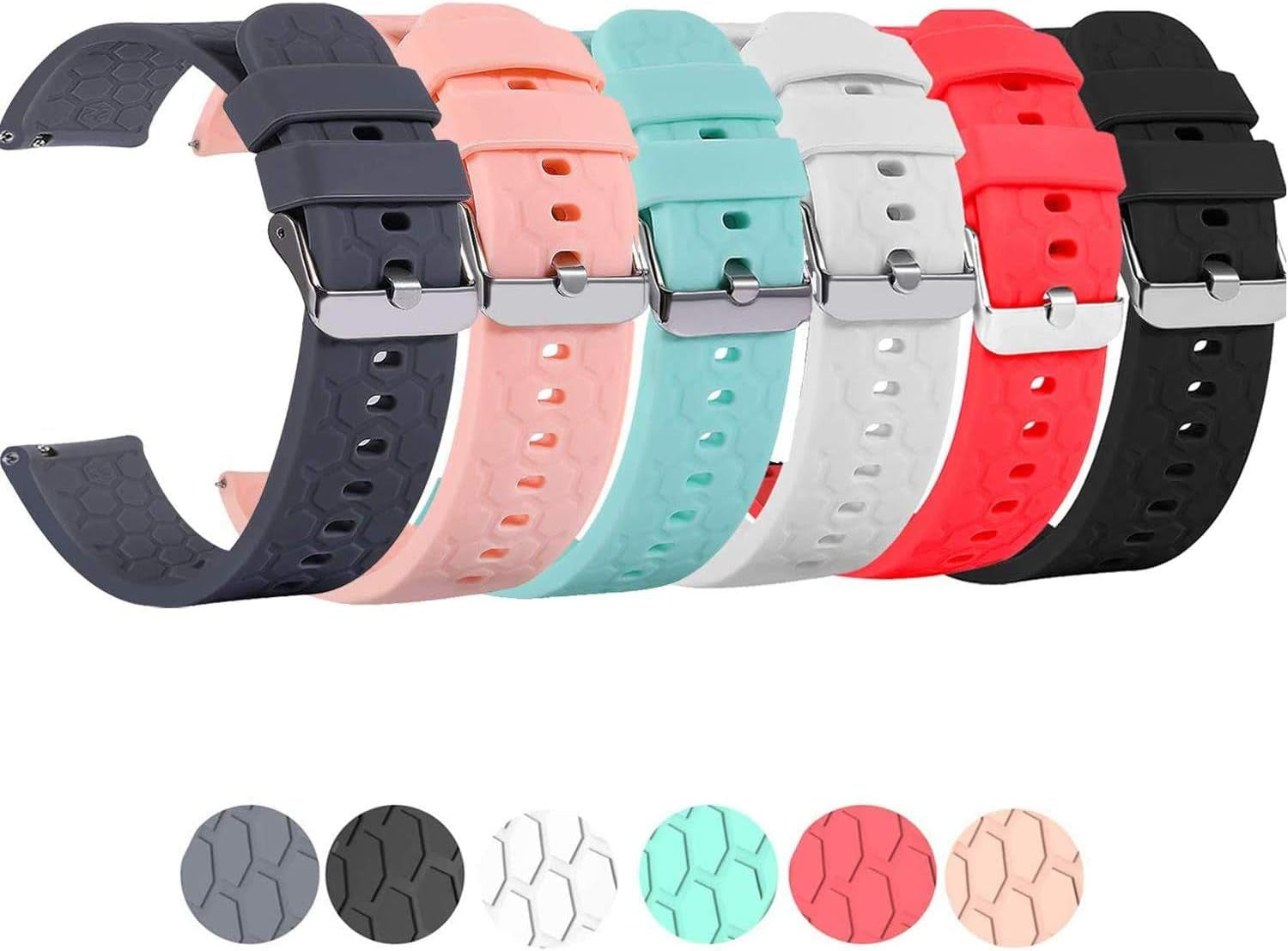 Compatible with Michael Kors Access Bradshaw Smart Watch Replacement 22Mm Silicone Quick Release Watch Band Strap for MKT5001/5004/5013 - Smart Watch Accessories (Sixcolors)