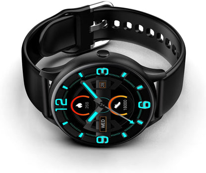 Smart Watches for Men Women, Sport Fitness Tracker Watch with Body Temperature/Heart Rate/Blood Pressure/Spo2/Sleep Monitor/Pedometer/Waterproof, Bluetooth Smartwatch, Black