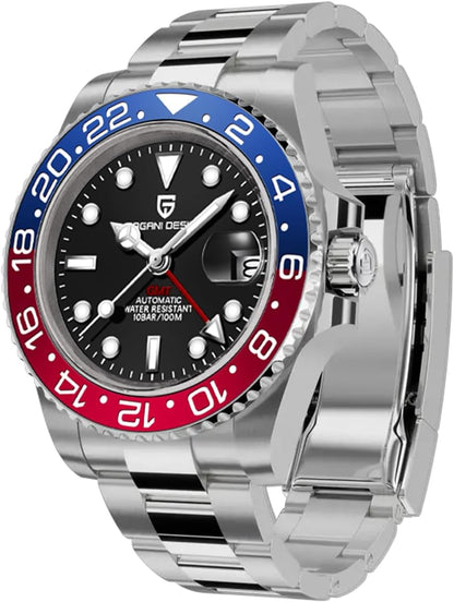Pagani Design Men'S Watches GMT Automatic Watch for Men Sapphire Glass Fashion Business Stainless Steel 100M Waterproof Men'S Wrist Watches PD-1662