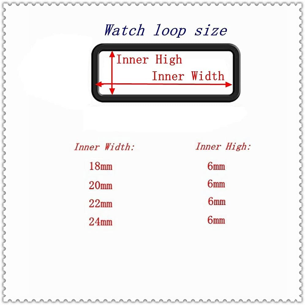 304 Stainless Steel Watch Buckle Clasp with Rubber Silicone Watch Band Loops Replacement for Watch Bands Strap - 18Mm 20Mm 22Mm 24Mm (Silver/Gold) Watch Band Buckle Rubber Silicone Watch Band Loops