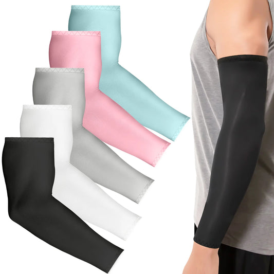 Cooling Athletic Arm Sleeves UV Protection Breathable, Yarn, 5 Pairs