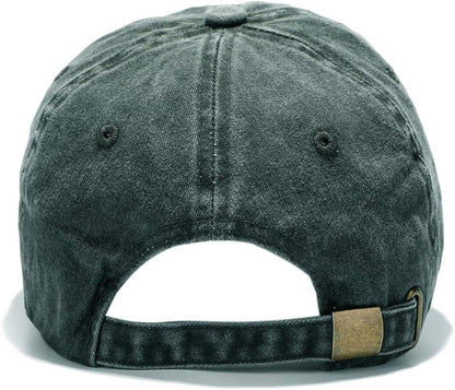 Unisex Washed Dyed Cotton Adjustable Solid Baseball Cap