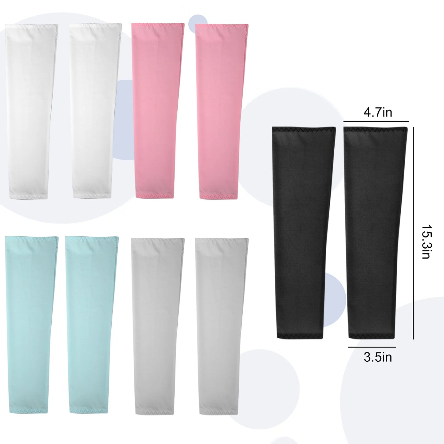 Cooling Athletic Arm Sleeves UV Protection Breathable, Yarn, 5 Pairs