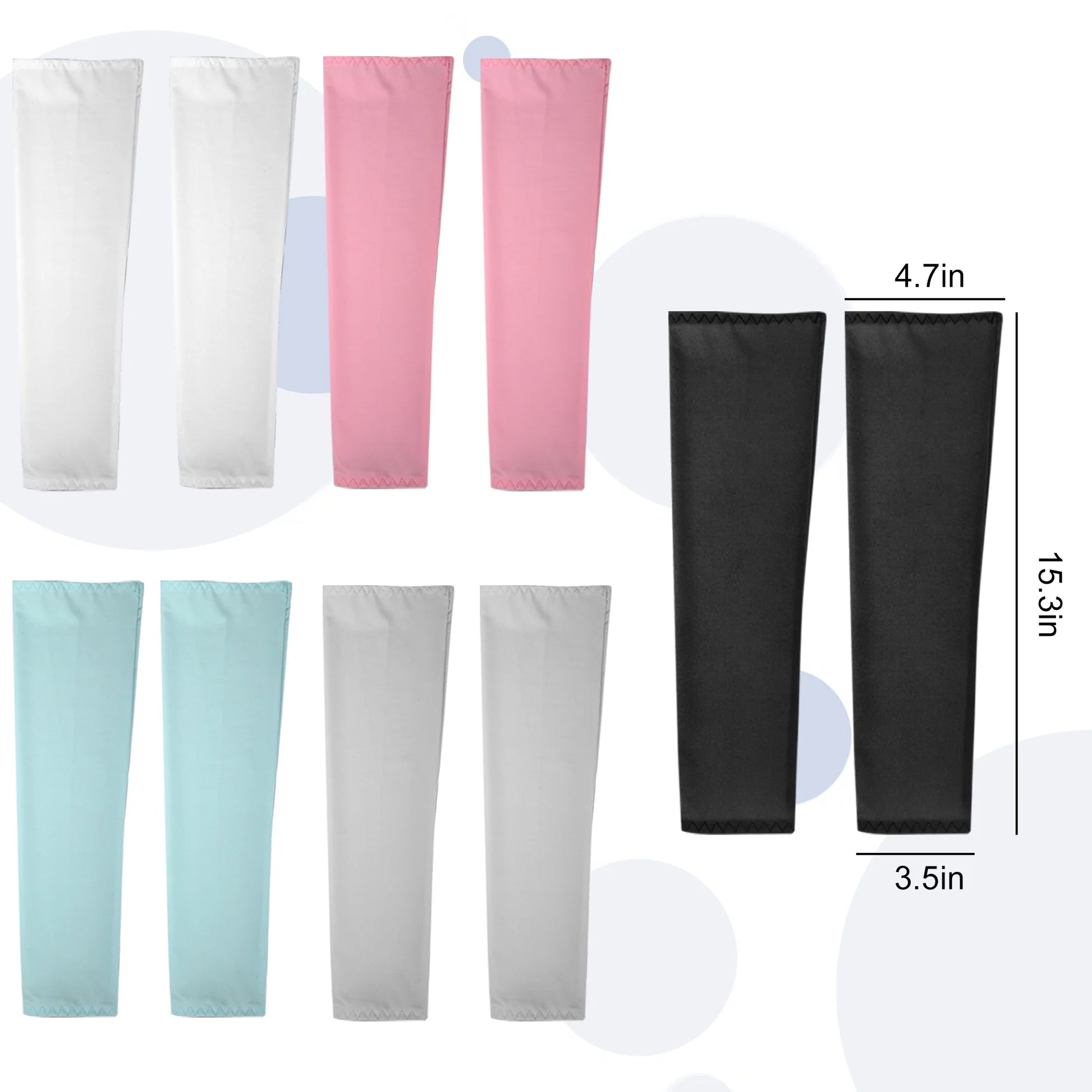 Cooling Athletic Arm Sleeves UV Protection Breathable, Yarn, 5 Pairs